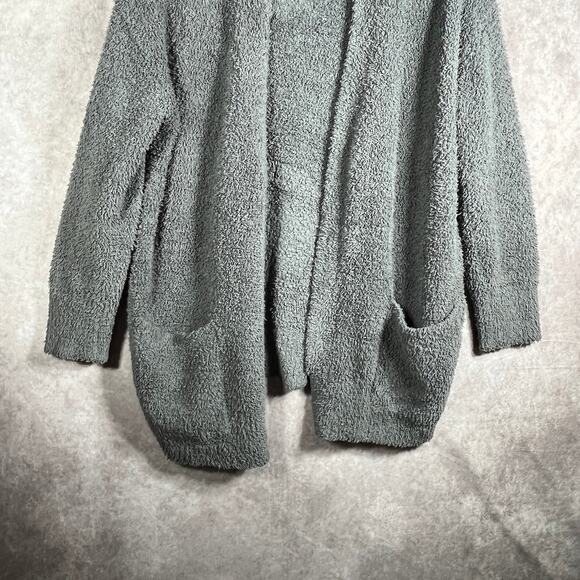 Barefoot Dreams Cozychic Lite Cardigan Sweater Womens S/M Gray Oversized Pockets - Picture 4 of 10